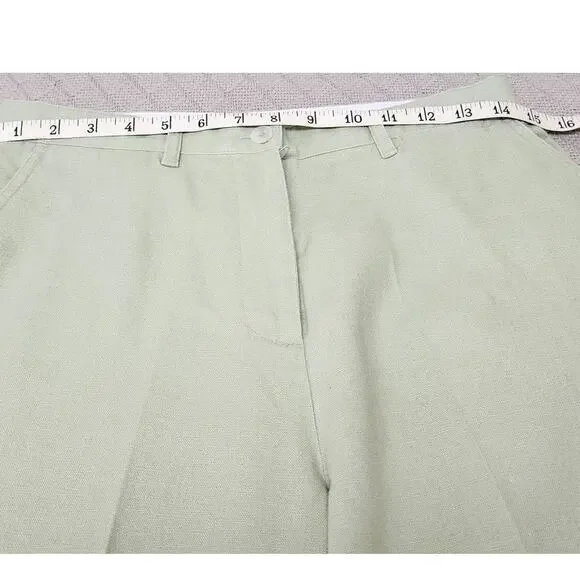 CJ Banks Sage Green Floral Embroidered Wide leg Capri/Ankle Pants Women's Size 4 - Picture 10 of 13